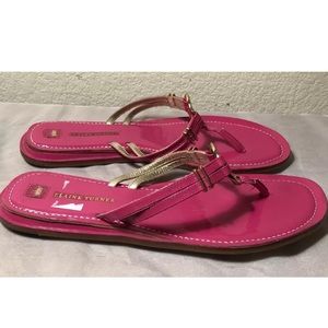 Fabulous Elaine Turner pink leather sandals 11 M